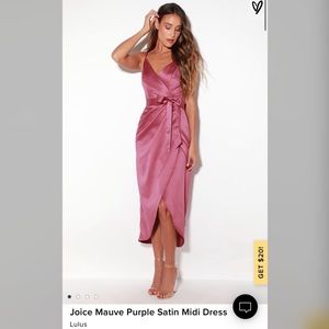 NWT Lulu’s Joice Mauve Purple Satin Midi Dress